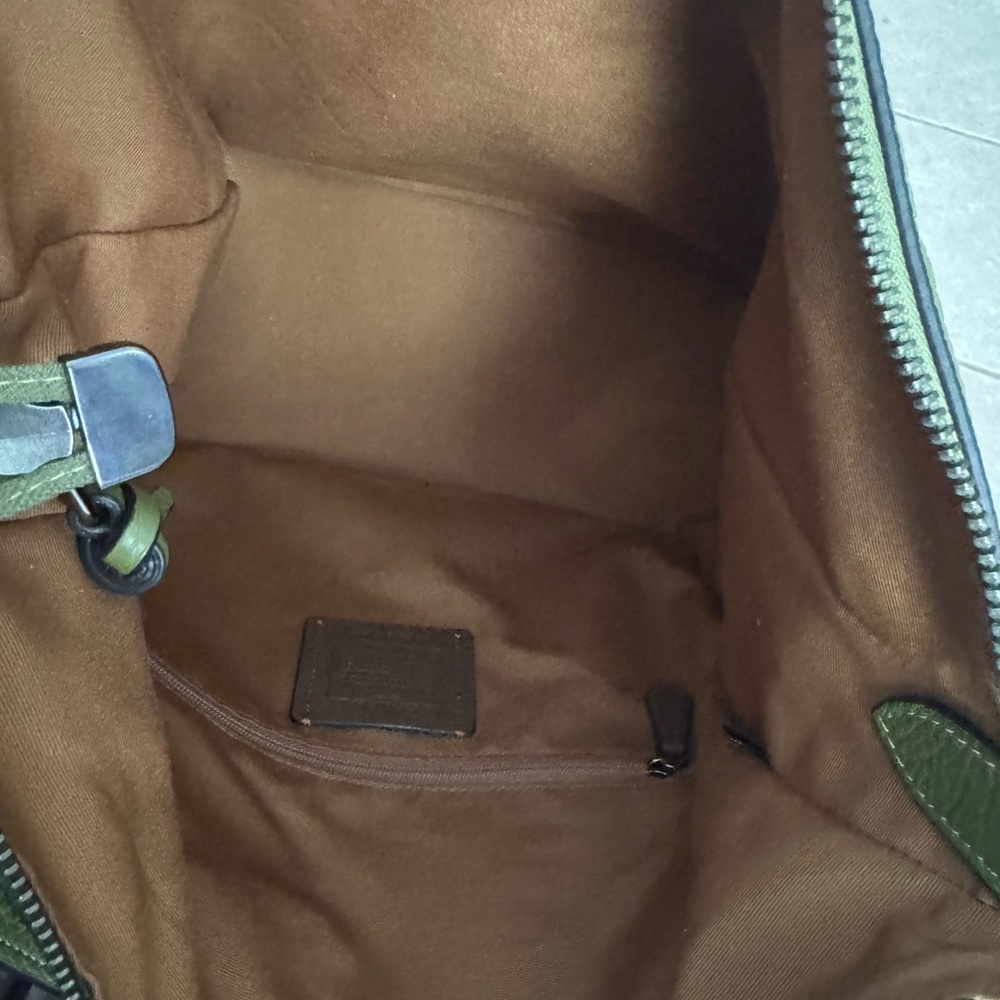 Green Leather and Suede Coach Shoulder Bag - Picture 10 of 10